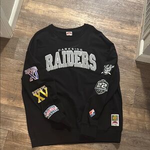Black Raiders Crewneck Sweater with Patches